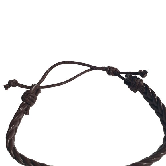 Brown Braided Adjustable Handmade Bracelet Leather Unisex Casual Bracelet Gift - Picture 3 of 4
